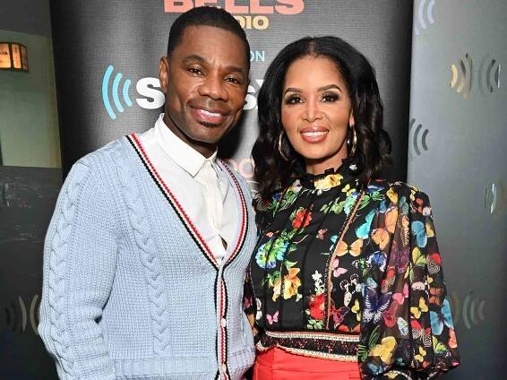 Kirk Franklin and Tammy Franklin visit Rock the Bells with host Roxanne Shante at SiriusXM Studios on May 10, 2023