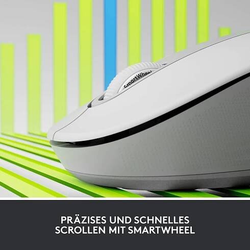 Logitech Signature M650 optická myš, přenos bezdrátový, Bluetooth®, 5 tlačítko, 4000 dpi, bílá