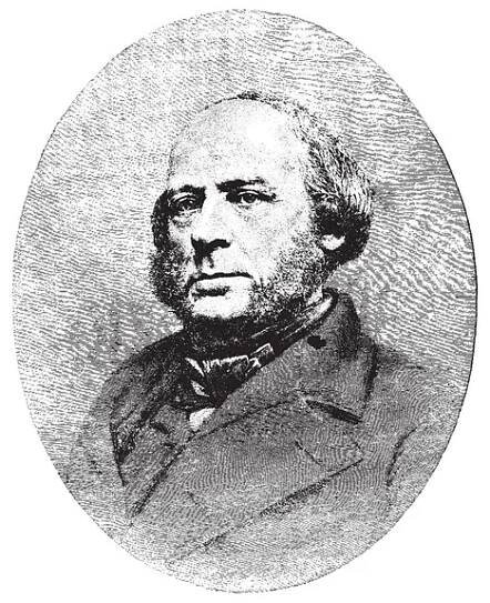 John Ericsson, 1803-1889, byl švédský-americký vynálezce a strojní inženýr, který vynalezl šroubu, známý jako jeden z nejvlivnějších strojních inženýrů vůbec, vintage kreslení čar nebo gravírování obrázku — Ilustrace