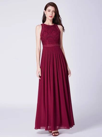 Dámské elegantní plesové šaty Ever Pretty bordó 7391
