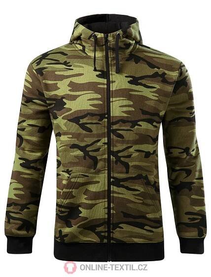 MALFINI® Pánská maskáčová mikina Camo Zipper C19 - camouflage green z kolekce MALFINI | ONLINE-TEXTIL.CZ