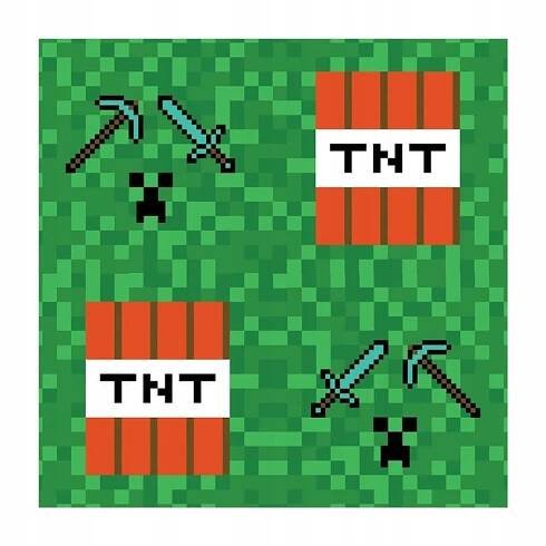 Papírové ubrousky pixely TNT narozeniny Minecraft