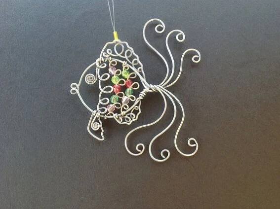 an ornament made out of wire and beads