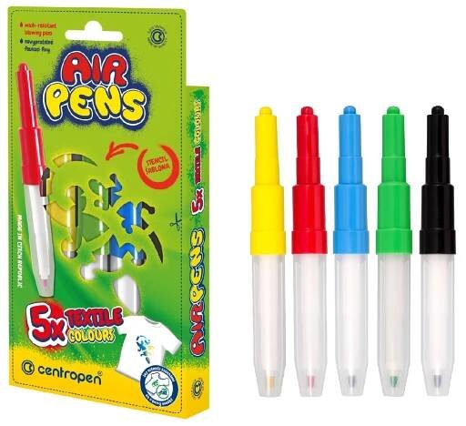 Foukací fixy na textil AIR PENS 5 ks