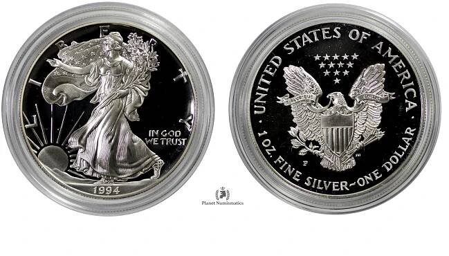 USA, 1994-P American Eagle, Silver 0.999 Proof