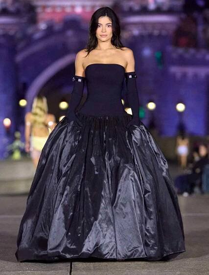 Kylie Jenner walks the runway at the Coperni fashion show during the Paris Womenswear Spring/Summer 2025