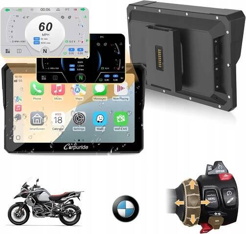 CARPURIDE W702BS MOTOCYKLOVÁ OBRAZOVKA CARPLAY BMW WONDER WHEEL WI-FI 2025