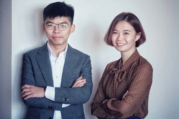 Joshua Wong und Glacier Kwong 2019 im Axel-Springer-Verlag