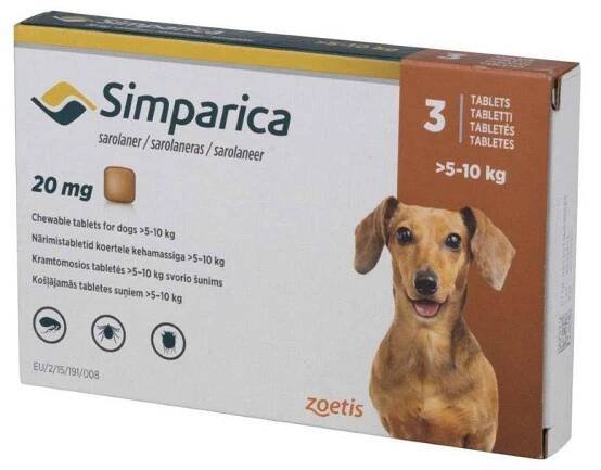 Simparica 20mg – 5 to 10kg 3 tablets