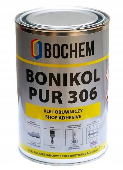SILNÉ TEPLÉ BEZBARVÉ OBUVNICKÉ LEPIDLO POLYURETAN BONIKOL PUR 306 0,8 KG