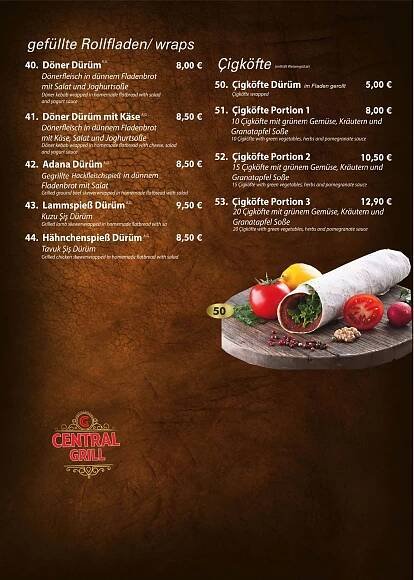 SPEISEKARTE – Central Grill