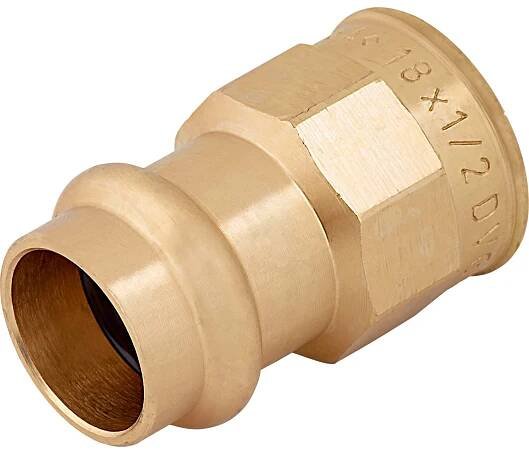 Lisovací přechodový nátrubek červený bronz, pr. 18 mm x 18,6 mm (Rp 1/2), 1 ks