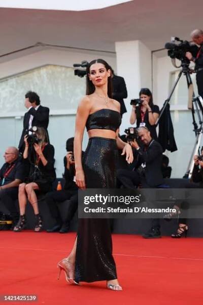 Francesca Chillemi attends the "Il Signore Delle Formiche" red carpet at the 79th Venice International Film Festival on September 06, 2022 in Venice,...