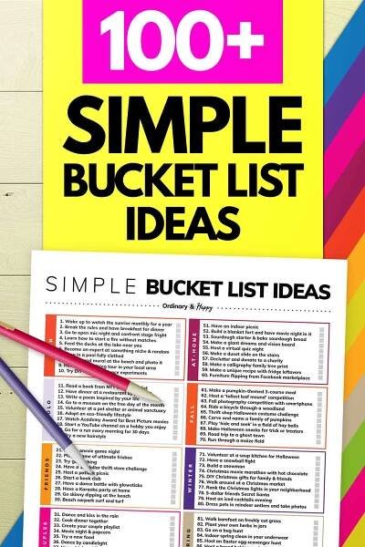 100+ Simple Bucket List Ideas (Image)