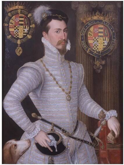 patrons were the courtiers and members of the gentry who lodged to the west of the city during Parliament and the winter season. Goldring makes tk point that Hilliard’s relationship with that most pre-eminent of courtiers Robert Dudley, probably first begun in 1566, when Dudley ordered a huge consignment of plate from Brandon. Managing and delivering this order would have necessitated frequent visits to Dudley’s London home, Durham House, and there Hilliard would have gained sight of the portrait of Dudley made in around 1562 by Steven van der Meulen, the artist charged with travelling to Sweden to take the likeness of the queen’s then suitor Erik XIV  (Fig. 7). 40 an der Meulen had come to London in 1560, travelled on his  diplomatic mission to Sweden in 1561, and died in October 1563, a casualty  of the outbreak of plague that year. 41 