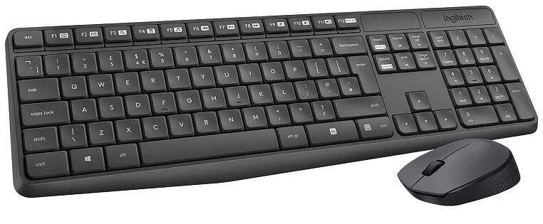 Sada klávesnice a myši Logitech šedá