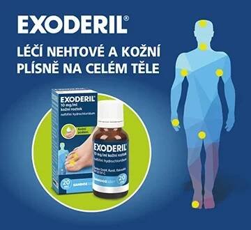 Exoderil roztok léči nehtové a kožní plísně na celém těle