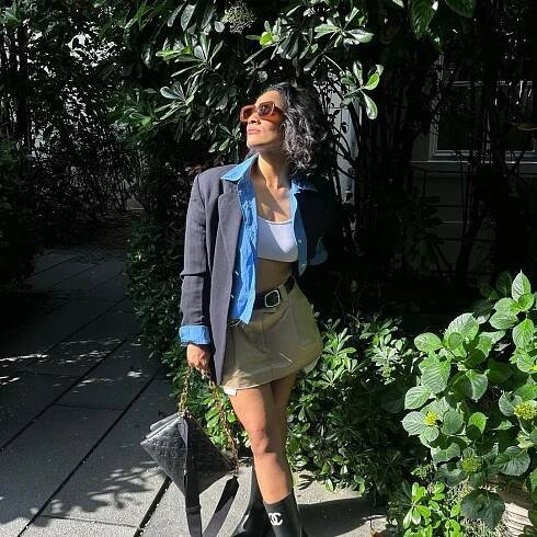 Masaba Gupta took to the streets of Turkey in the TikTok viral Miu Miu tan skirt paired with Chanel rain boots
