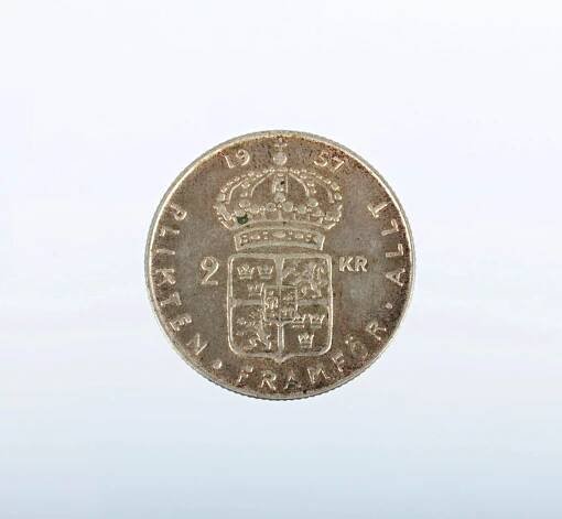 Stříbrná mince 2 Koruny švédské - Král Gustav VI. Adolf 1957 | Numismatika | Starožitnosti - Galerie USTAR