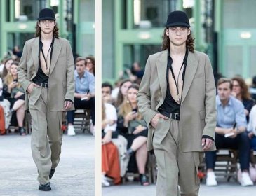 Tailored Jacket Hems - Straight or Curved? | The Cutting Class. Ami, SS20, Paris. Suit jacket with slightly rounded front corner.