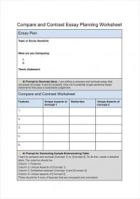 compare and contrast worksheet