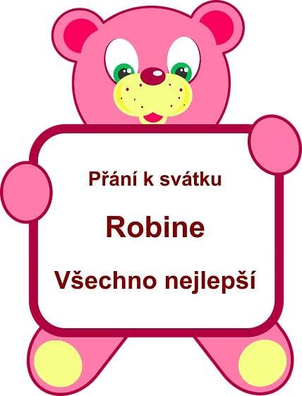 Přání k svátku Robin, gratulace k jmeninám podle jmen, přáníčko, texty, obrázky