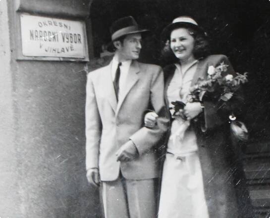 Miloš Willig a Kamila Nová, svatba v Jihlavě v roce 1947