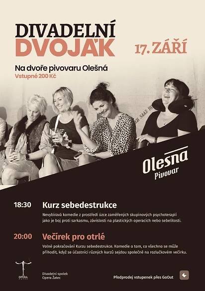 DIVADELNÍ DVOJÁK - Divadelní spolek Opera Žatec 17.9. 18:30 - Pivovar Olešná