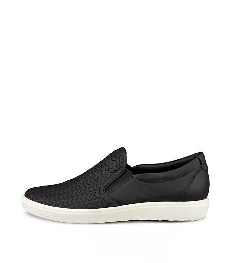 Dámské kožené nazouvací tenisky ECCO® Soft 7 - Černá - Outside
