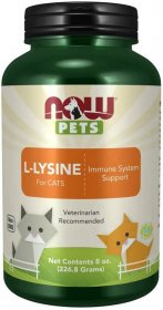 Now Foods L-Lysin v prášku pro kočky (227 g)