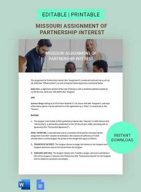 Missouri Assignment Of Partnership Interest Template
