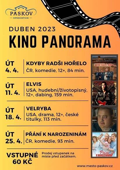 Program kina Panorama - duben 2023 - Oficiální stránky Města Paskov