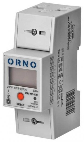 Elektroměr 1F na DIN lištu ORNO OR-WE-523, MID, RS-485
