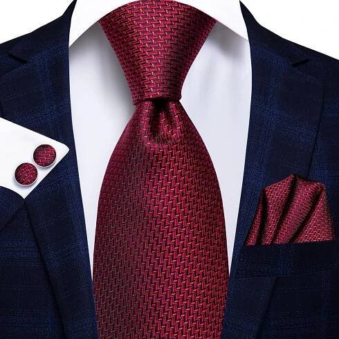 Hi-Tie Nová módní pánská kravata Business kravata Hanky Manžetové knoflíčky Kravata Set