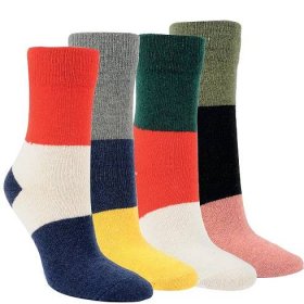 Dámské tenké vlněné barevné pruhované ponožky RS