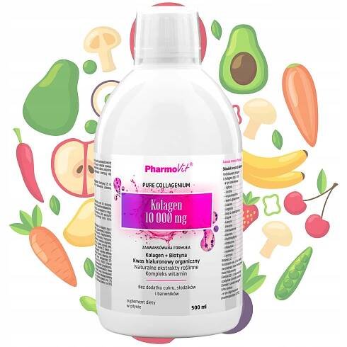 Pharmovit Kolagen 10000 mg Pokročilé složení Biotin Kyselina hyaluronová Značka Pharmovit