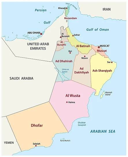 Governorates Map of Oman