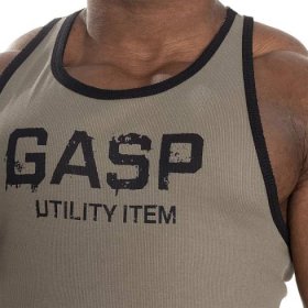 Gasp RIBBED T-BACK WASH GREEN tank – pánské sportovní fitness tílko Gasp zelené