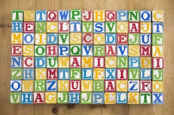 Colorful letter blocks