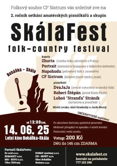 SkálaFest 14.06.2025 od 13:00 hodin - Letní kino Bháňka-Skála