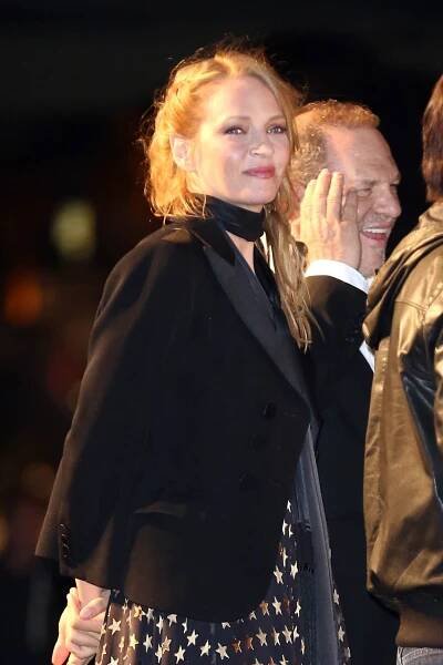 Uma Thurman and Harvey Weinstein at an event for Pulp Fiction: Historky z podsvětí (1994)