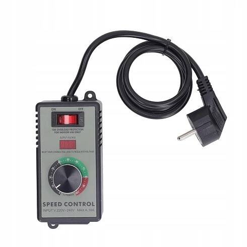 REGULÁTOR OTÁČEK MOTORU VÝKONU 230V 4000W S DISPLEJEM ZÁSUVKOU ROSFIX Stav balení originální