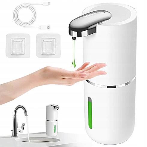 BEZDOTYKOVÝ DÁVKOVAČ MÝDLA S AUTOMATICKÝM GELEM 380 ML BÍLÝ