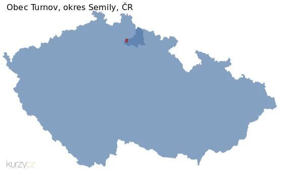 Mapa obce Semily a okresu Semily v ČR