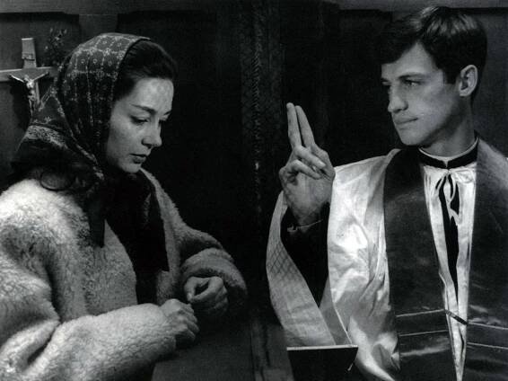 Kněz Léon Morin - Z filmu - Emmanuelle Riva, Jean-Paul Belmondo