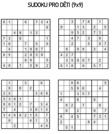 Sudoku pro děti PDF