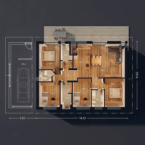 Dřevostavba na klíč - rodinný dům Seattle - QHOUSE