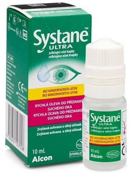 SYSTANE ULTRA zvlhčující oční kapky bez konzervačných látek 10 ml