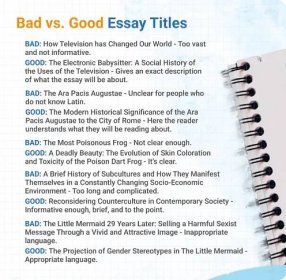 bad good essay titles