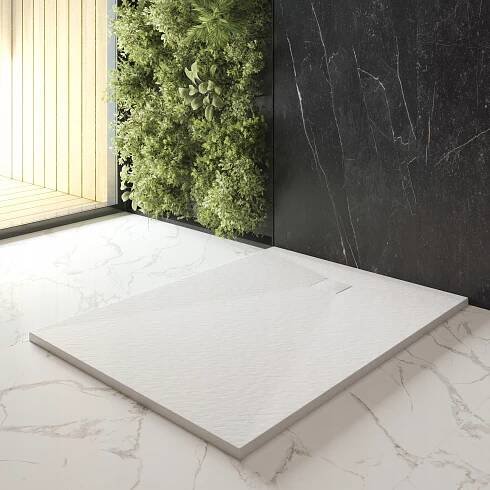 SPRCHOVÁ VANIČKA OBDÉLNÍKOVÁ 130x90 CM BÍLÁ SMC KOMPOZIT TEJA Řada TEJA